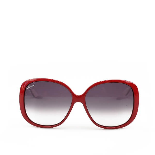 Gucci - Red Frame Navy Web Arms Sunglasses 